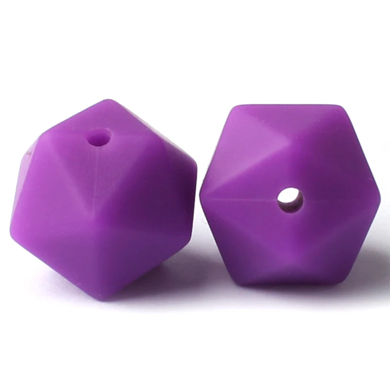 29 10 шт. 14 мм Icosahedron Силиконовые Бусины Пищевой класс Детские Прорезыватели для зубов BPA бесплатные Детские трофеи для цепочка для детской соски изготовление - Цвет: 29