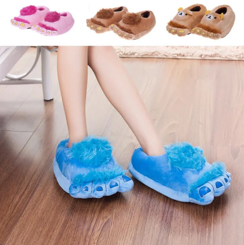 AShwin/меховые домашние тапочки для мужчин и женщин зимняя теплая хлопковая обувь с