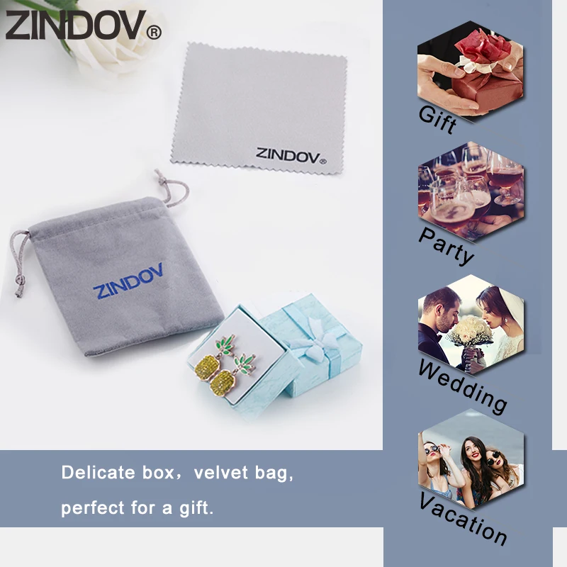 Женские и мужские серьги пусеты ZINDOV Пусеты Из Нержавеющей Стали С кубическим