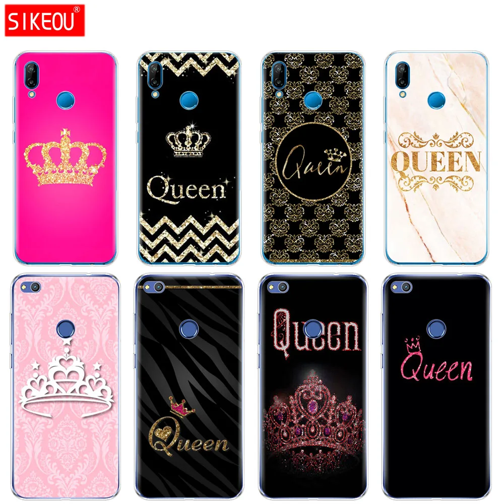 Королева и Король Корона чехол силиконовый для телефона Huawei P20 P7 P8 P9 P10 Lite Plus Pro 2017 P