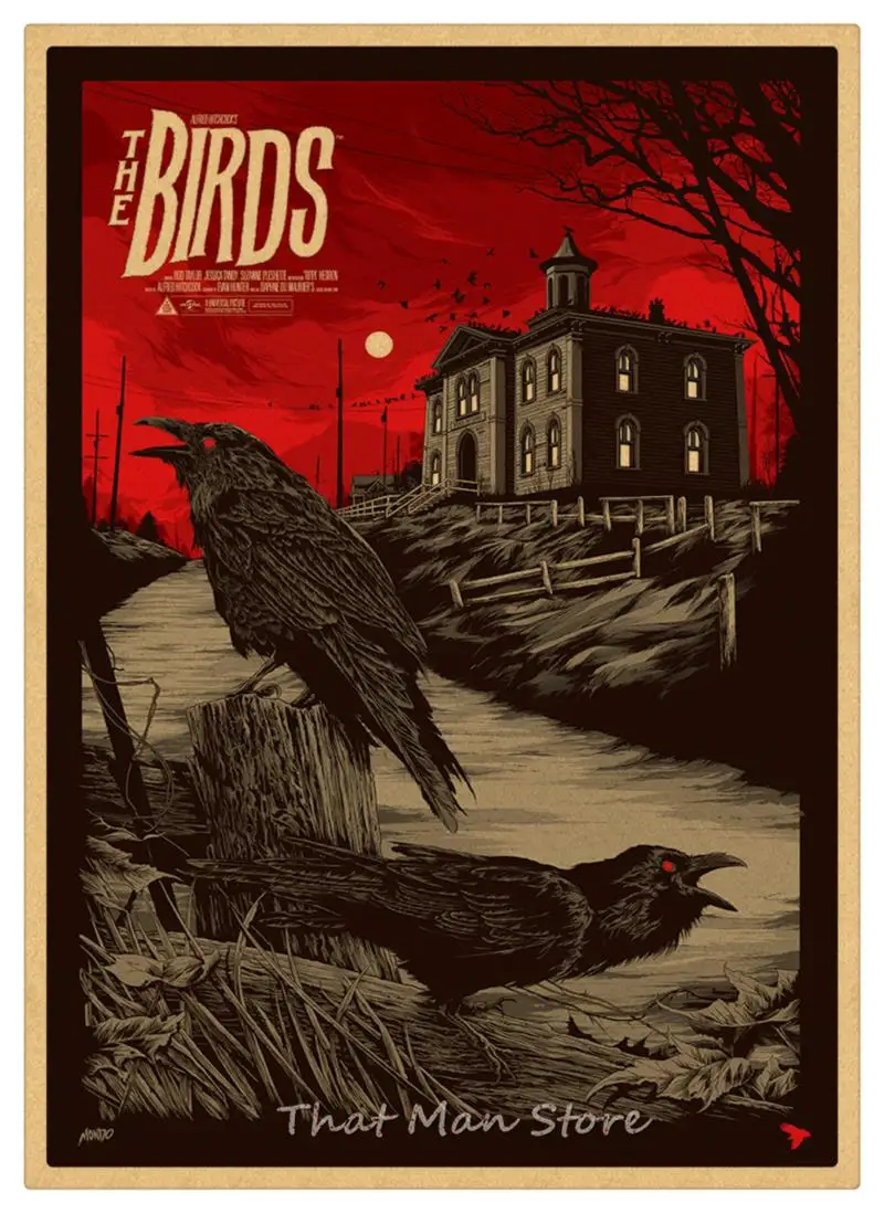 Psycho Notorious North by Northwest Hitchcock домашний интерьер украшения Крафт Фильм Ретро плакат рисунок core наклейки на стену