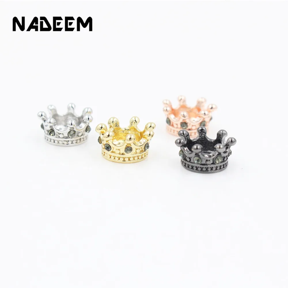 NADEEM,, 10 шт./лот, подвески в виде короны из кубического циркония, подходят для женщин, DIY Браслеты и браслеты, Jwelry, бусины-разделители