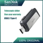 Новый двойной флеш-накопитель sandisk 128GB SDDDC2 фирмы на экстремально высоком скорость Тип-C USB3.1 Dual OTG USB флеш-накопитель 64Гб флэш-накопители 16 Гб 130 мс на флэшке, Бесплатная доставка 32 Гб