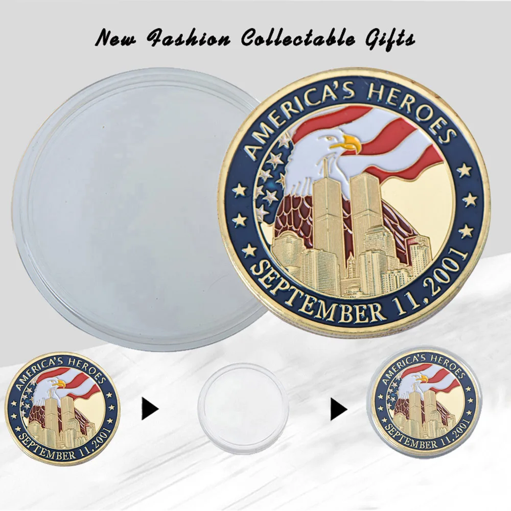 WR 1 oz 999 24k Gold Plated Foil Coin Commemorative USA Army Challenge 9.11 2011 Home Decorative Art Crafts | Дом и сад