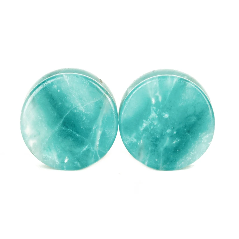 1 пара натуральный камень тоннель заглушка для ушей двойной разбрызгиватель