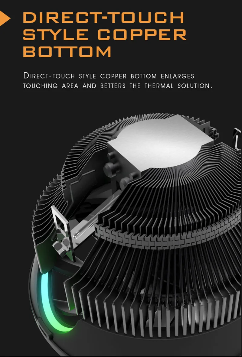 Aigo RGB Процессор кулер 3PIN радиатора для AMD Intel 775 1150 1151 1155 1156 бесшумный ПК Процессор Охлаждающий радиатор вентилятора вентилятор LGA AM3/AM4
