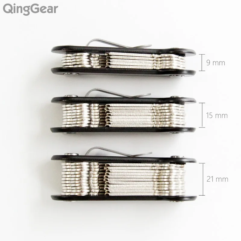 QingGear ключ-органайзер для ключей, держатель для ключей, карман для ключей, зажим для ключей с карманом, 3 комплекта, винт