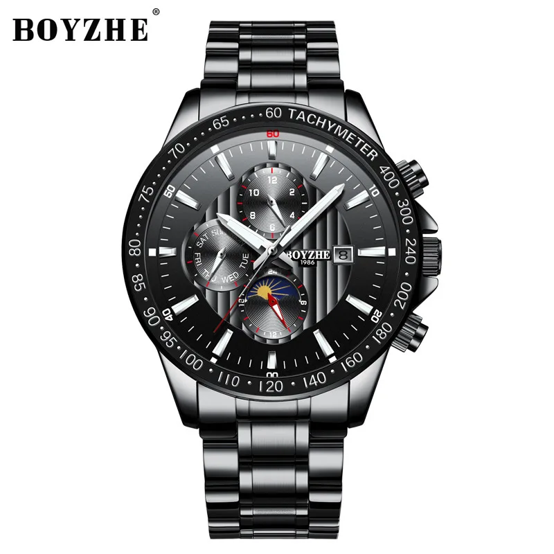 

Luxe mannen merk horloges rvs mechanische Automatische business man horloges waterdicht Multifunctionele mens watch