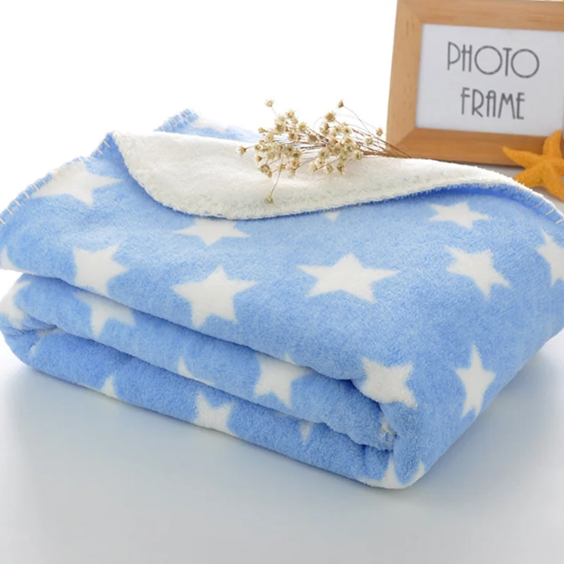 Мягкое детское одеяло тепловое Коралловое флисовое новорожденное Пеленальное
