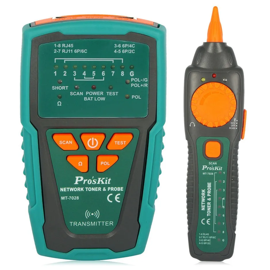 Pro'sKit MT 7028 сетевой Тонер зонд в комплекте аудио и видеокабель|Детали