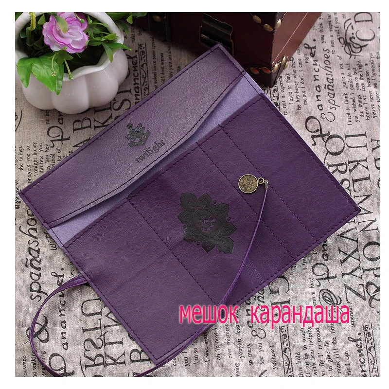 Бесплатная доставка кожаный бархатный пенал для ручек сумка карандашей
