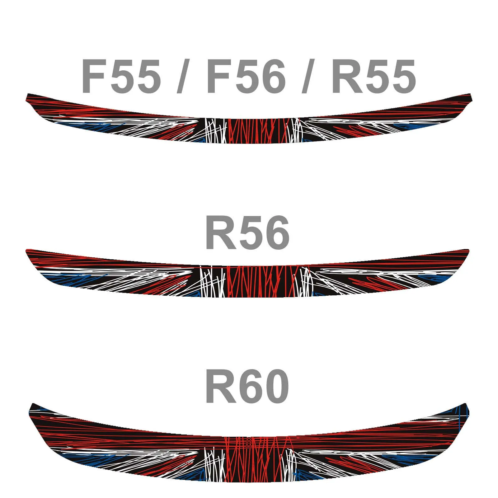Sketch Uk flag Мини-накладка, наклейка на задний бампер, багажник, защита края, защита, наклейки для Mini Cooper, clubman, земляк, R55, R56, R57, R60, F55, F56 - Название цвета: Sketch Uk flag