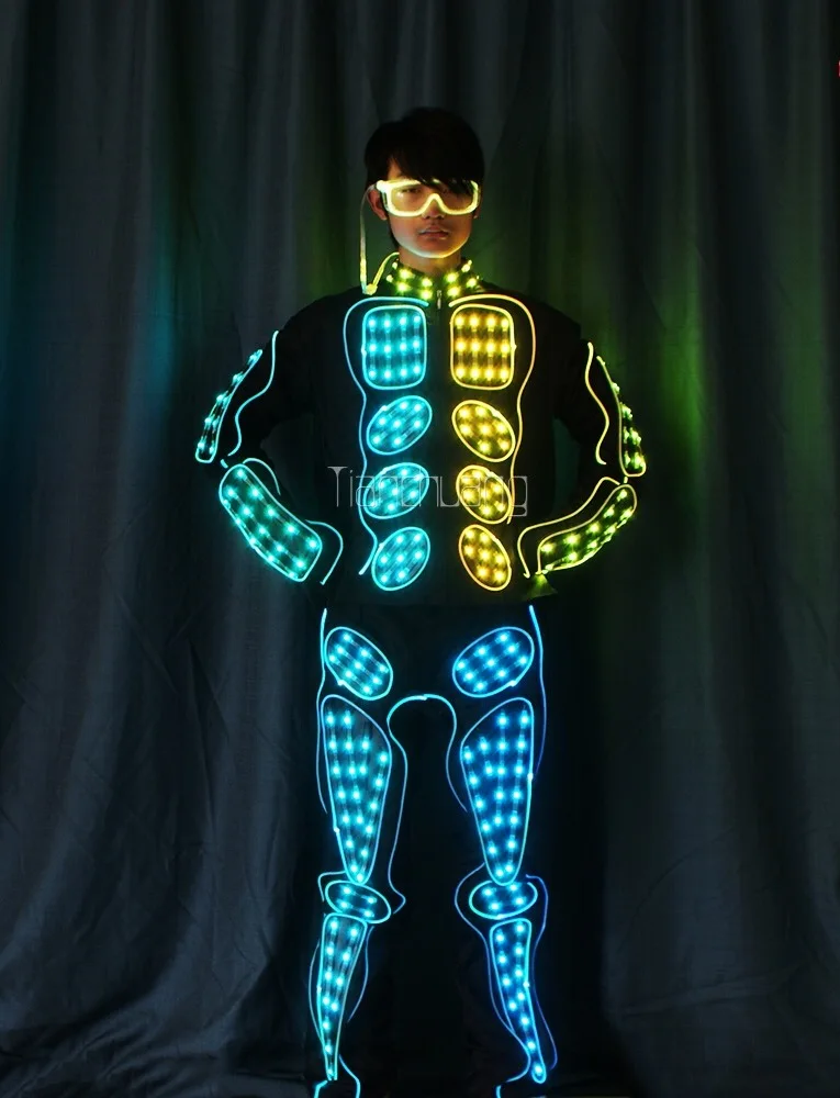 

Fluorescence dance LED fiber-emitting clothing can be programmed DMX full color lamp clothing