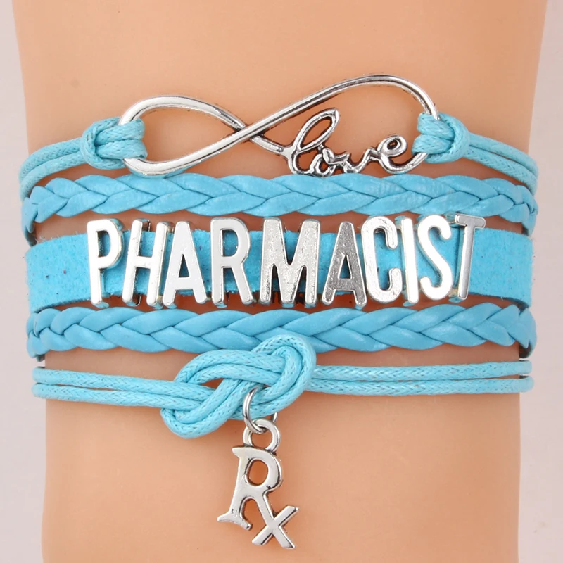 (10 шт./лот) Бесконечность любовь браслет фармацевтическая аптека символ RX шарм