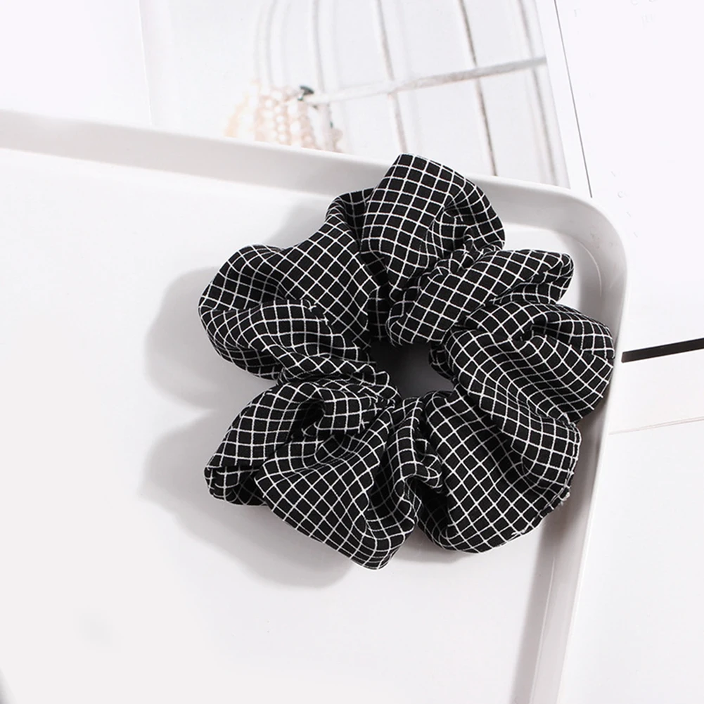 Женская резинка для волос Scrunchies эластичная в горошек аксессуар элегантная стиле