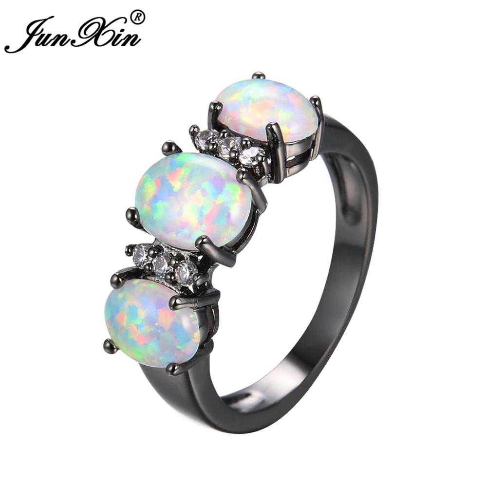 JUNXIN новинка 2017 модное обручальное кольцо с белым огненным опалом винтажные