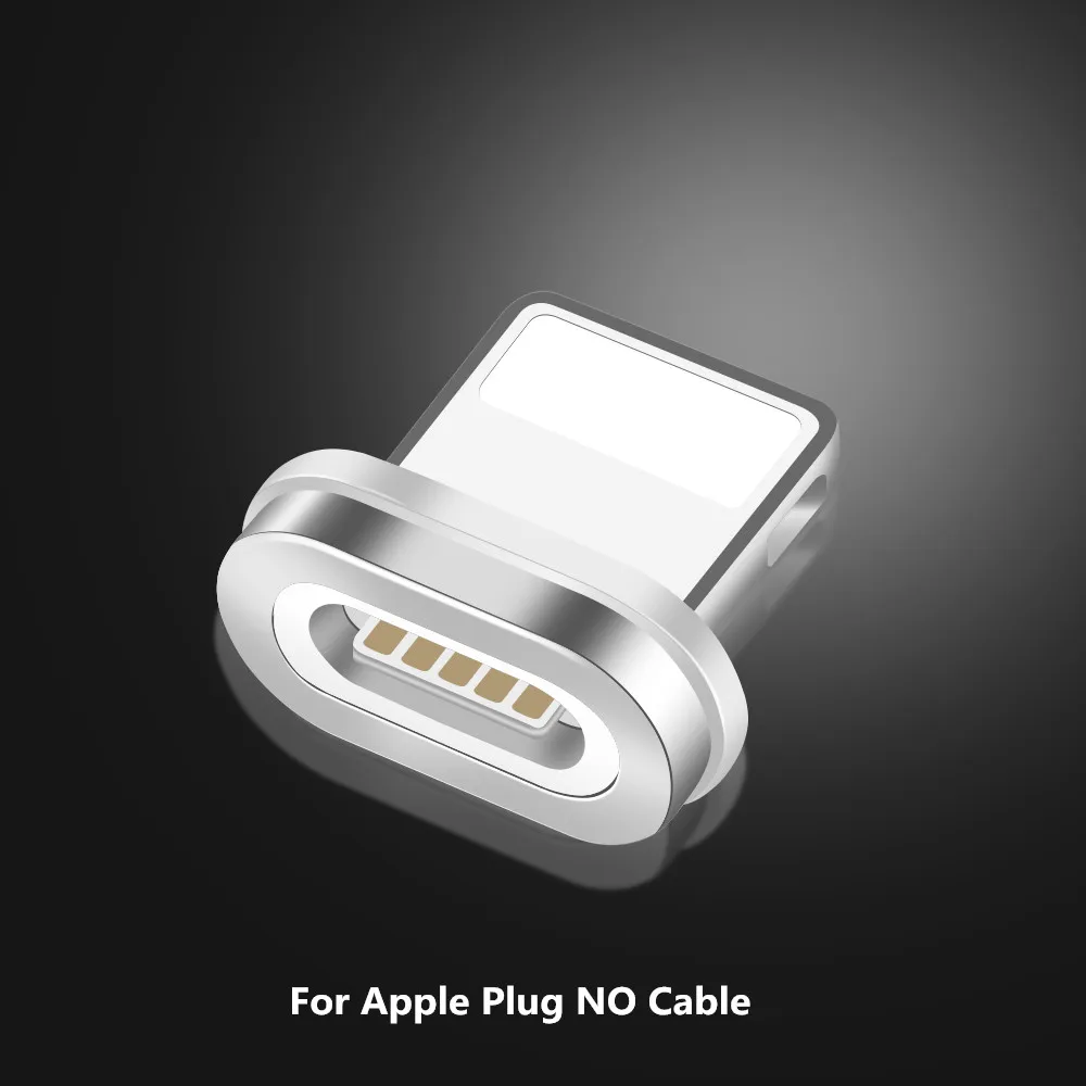 For Apple Plug Магнитный зарядный кабель для телефона, Micro USB кабель для iPhone XR XS Max X Xiaomi, магнитное зарядное устройство, usb type C, светодиодный кабель для зарядки - Цвет: For Apple Plug