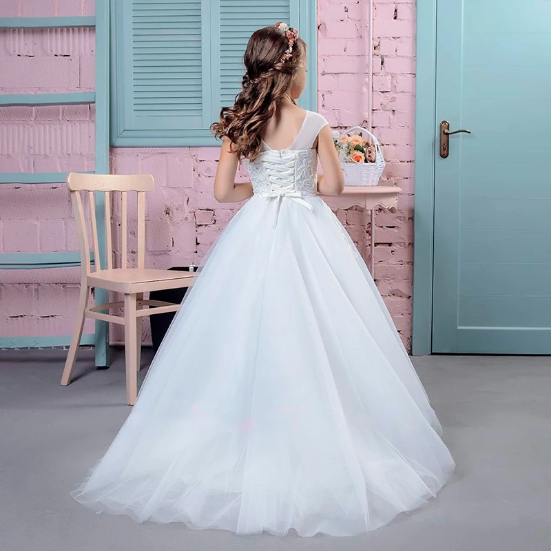 Abaowedding Elegant Long Holy Communion Dress For Girls Spring Child Wedding Evening 2-12 Years Old | Детская одежда и обувь