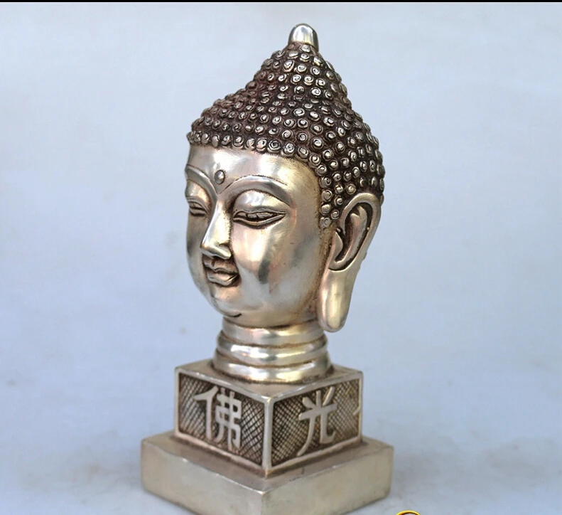 ZSR 2017 518+++++A Feng Shui bronze Buddha head ornaments copper seal paktong antique crafts collection | Дом и сад