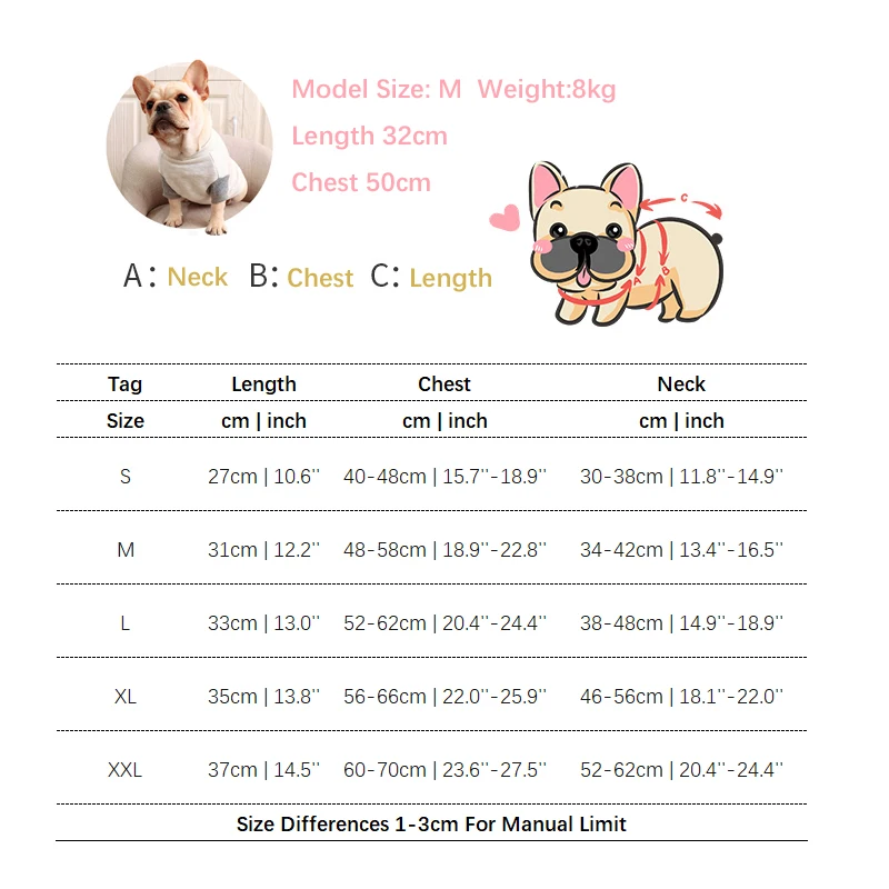 Летняя футболка одежда для бульдогов S 2XL толстый щенок маленькое среднее