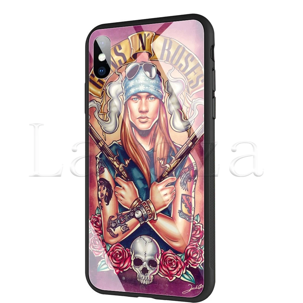 Чехол Lavaza guns N Roses из закаленного стекла TPU для iPhone XS MAX XR X 8 7 6 6S Plus - Цвет: TG7
