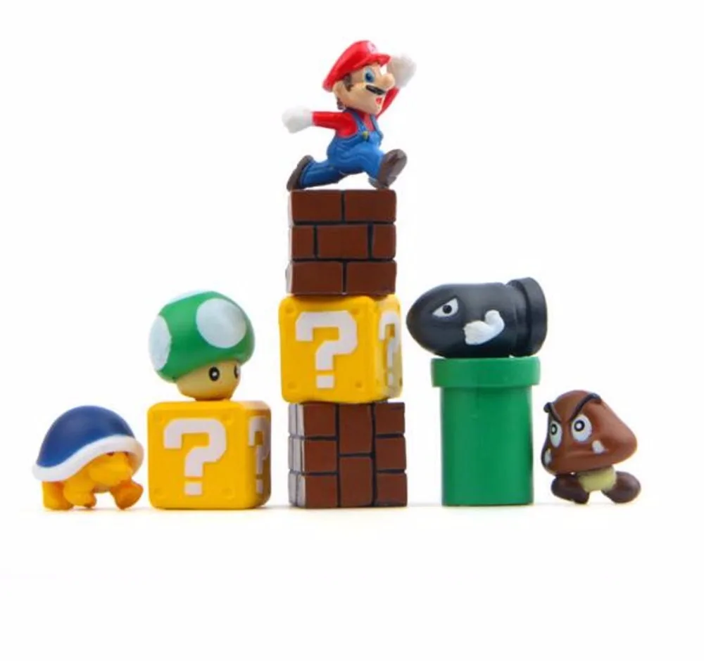 10 шт./компл. Super Mario Bros магниты фигурка игрушки Марио пуля Гриб черепаха креативные магнитные наклейки холодильник фигурка игрушка