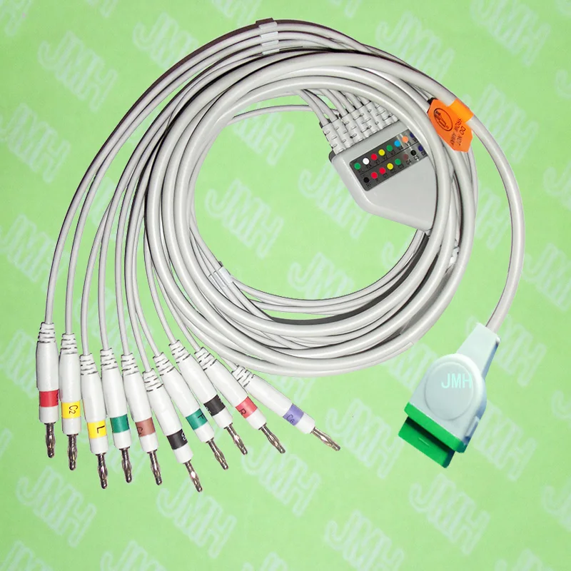 

Compatible with GE,Solar,Dash,Tram,Datex Ohmeda EKG 10 lead,One-piece cable and leadwires,11PIN,4.0banana,IEC or AHA.