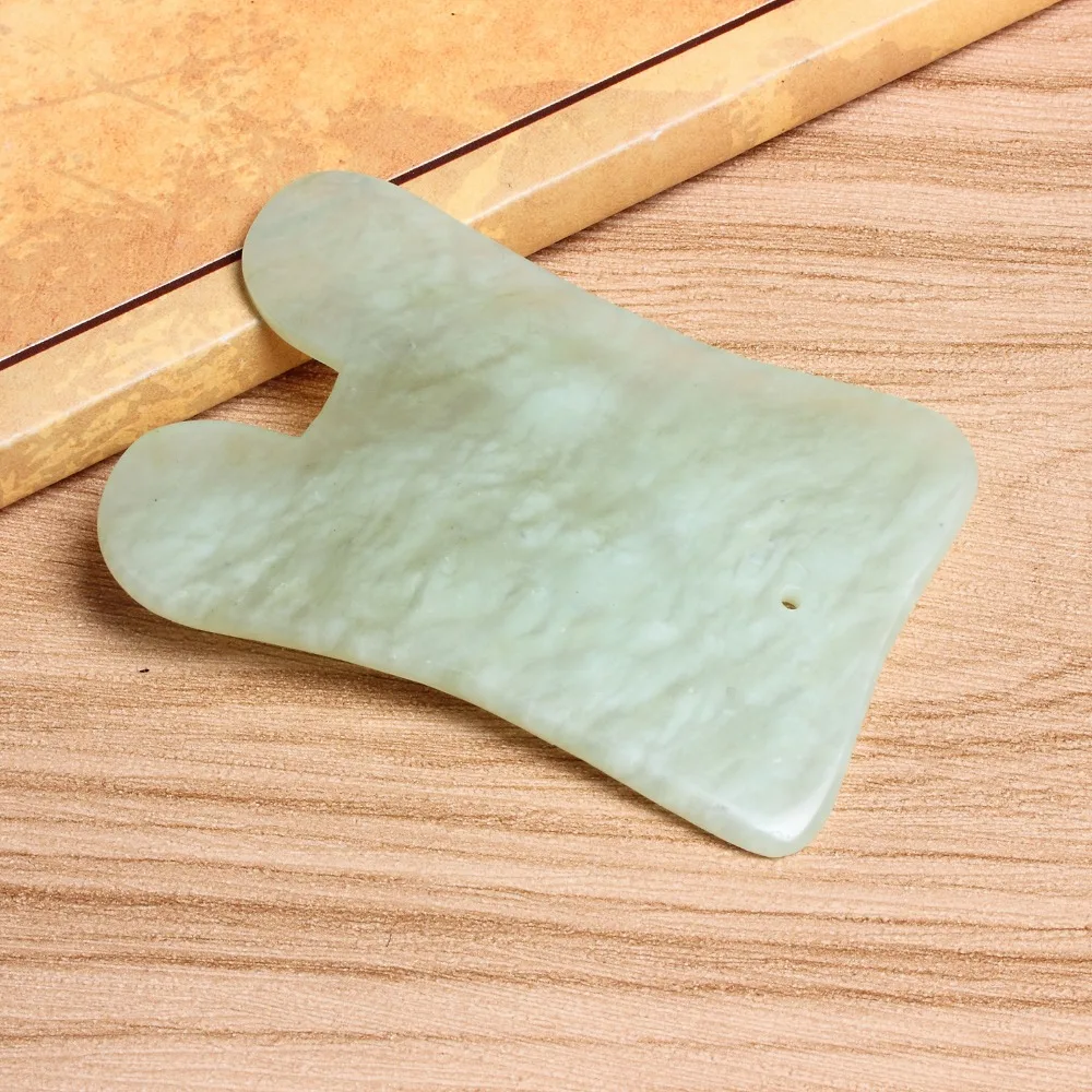 2 шт Jade Stone Guasha массажный инструмент для здоровья Jade Gua Sha Массажная доска для лица против морщин традиционные китайские акупунктурные точки