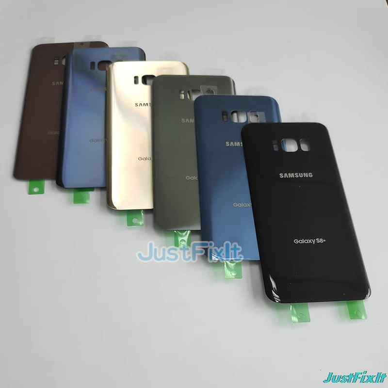 Замена крышки батареи для SAMSUNG Galaxy S8 + Plus G955 G955F Задняя крышка Дверь стеклянная