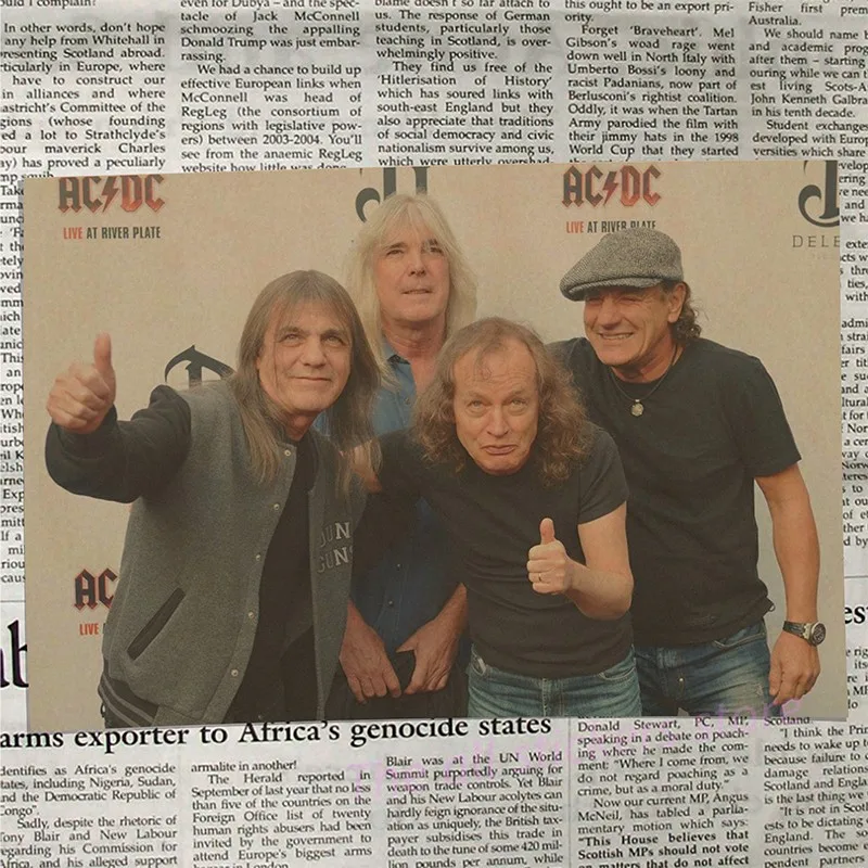 Плакат acdc. Австралийская/рок-группа ACDC/Malcolm/Angus. Крафт-бумага ВИНТАЖНЫЙ ПЛАКАТ винтажная Наклейка на стену/6001 - Цвет: 9