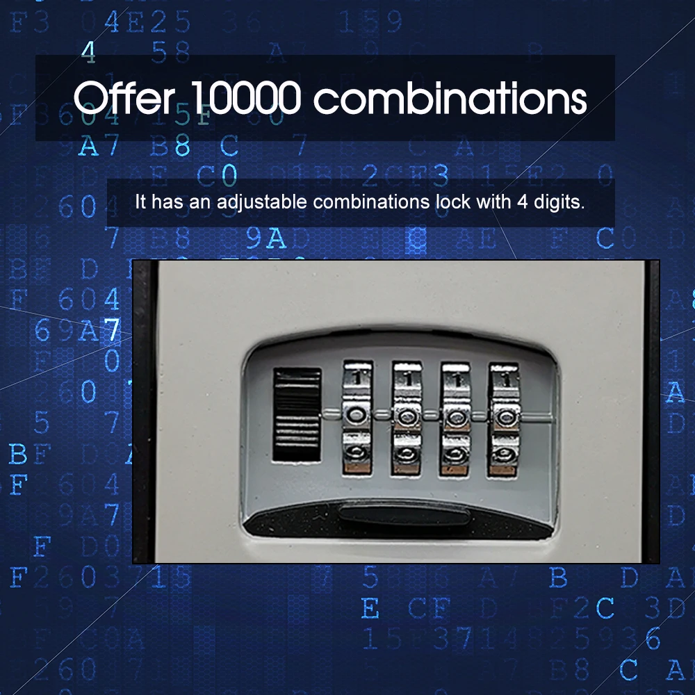 Wall Mounted Lock Box Key Storage 4-Digital Combination Safe Security Holder Cofre caja fuerte | Безопасность и защита
