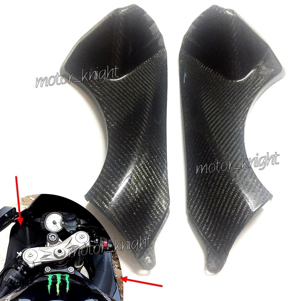 

Upper Front Dash Air Cover Fairing Cowl Carbon Fiber For Kawasaki ZX-6R 2007-2008 Carbon Fiber Intake Dash Panels Fairings