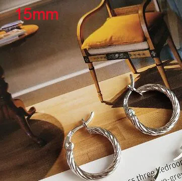 silver 15mm MLKENLY,, 925 пробы, серебряные, золотые, серебряные, бесконечные круглые серьги-кольца для женщин, индивидуальные серьги-кольца - Окраска металла: silver 15mm