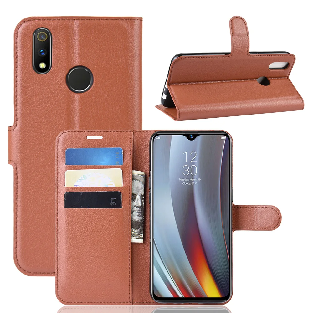 Чехол для мобильного телефона OPPO Realme3 Realme 3 Pro Realme C2, роскошный защитный флип-чехол для телефона, кожаный чехол-кошелек