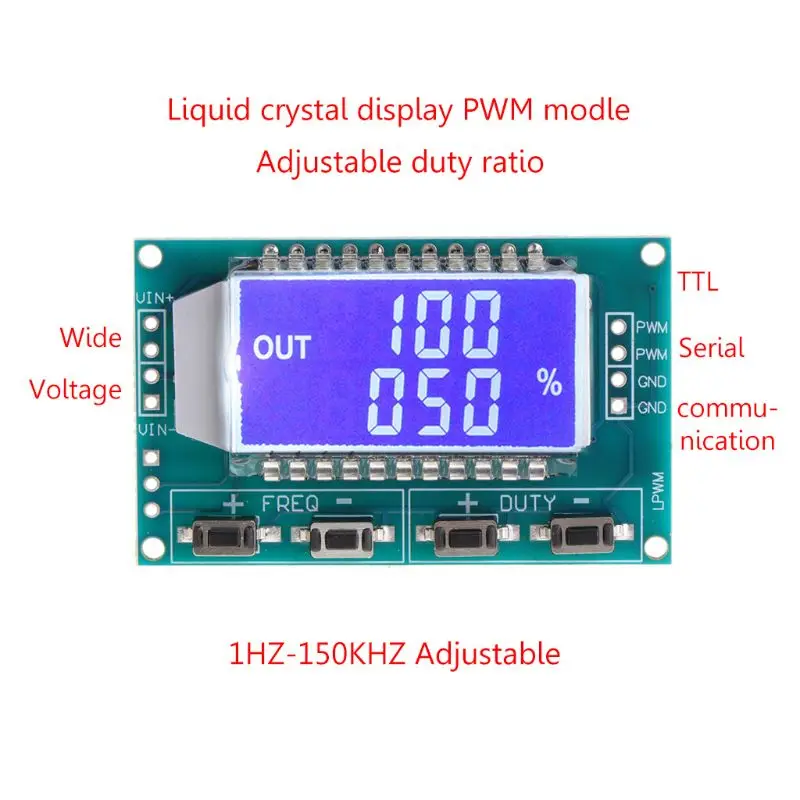 PWM Pulse Frequency Duty Cycle Adjustable Module Signal Generator LCD Display | Инструменты