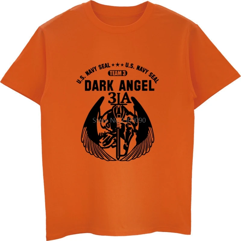 Us Navy Seal Army Special Force Dark Angel Team T-shirt Men's Cotton Short Sleeve T Shirt Cool Hip Hop Tees Tops | Мужская одежда