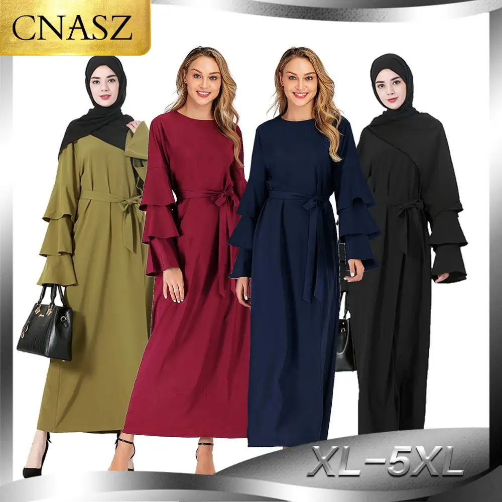 

Модное мусульманское платье с длинным рукавом женский халат Свободная юбка Арабский Дубай Абая платье в наличии турецкая исламская одежда