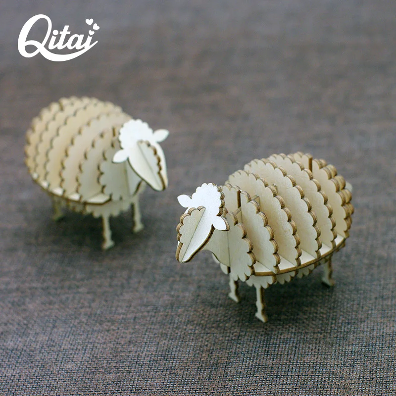

Милые стоячие Овцы QITAI 1 шт. DIY Скрапбукинг поделки деревянные для украшения дома стола подарки дисплей украшения новый стиль WF208