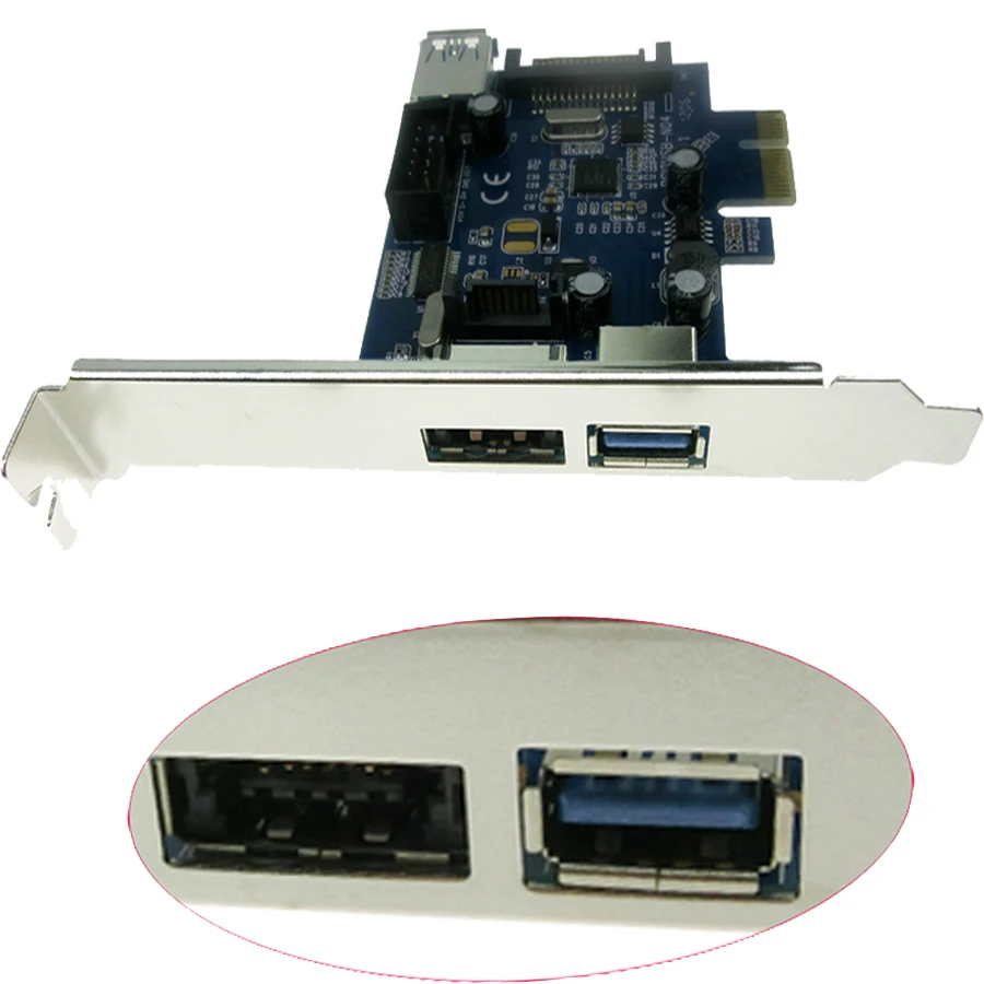Двойной порт USB 3 0 + питание через eSATA 9 Pin USB2.0 гибридная плата контроллера PCI Express