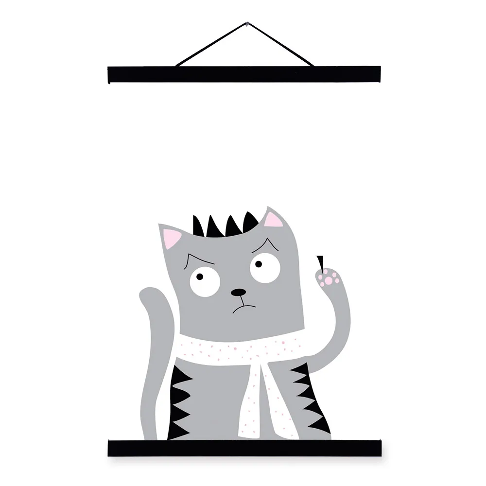 Современные черно-белые кавайные животные панда Кот художественные принты