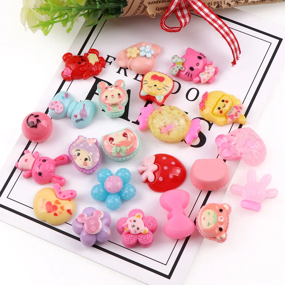 Лидер продаж миниатюрные цветы животные кабошоны из смолы ярких цветов для