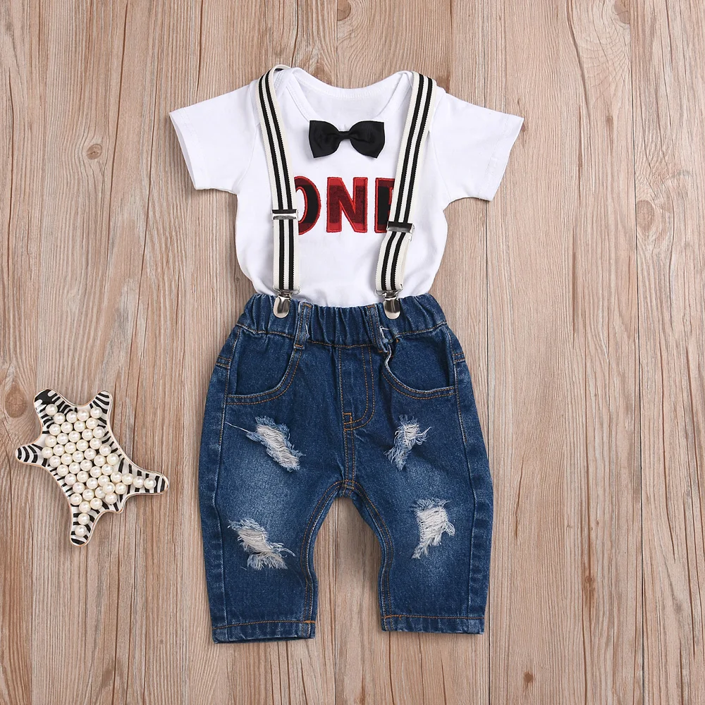 2 шт. для новорожденных модная одежда белый один письмо футболка ползунки +