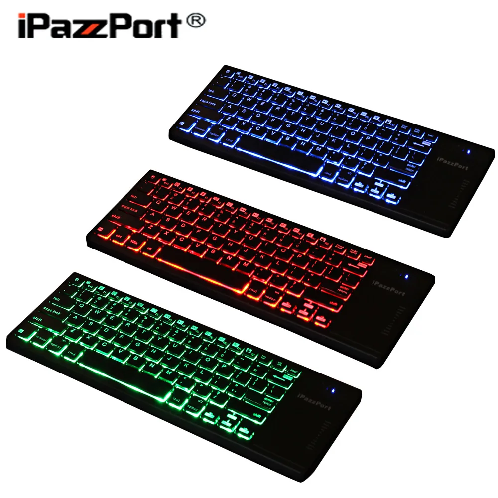 Оригинальный IPazzPort KP 810 35BTT Беспроводная Bluetooth 3 0 Подсветка клавиатуры тачпад для