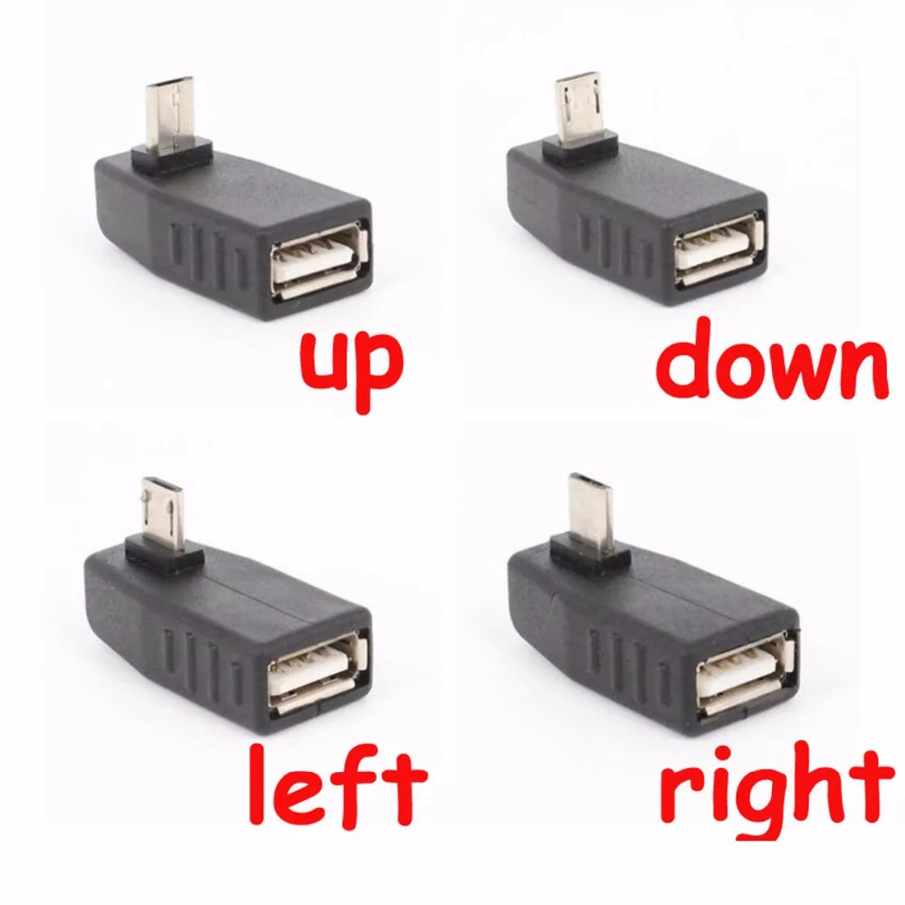 5 шт. микро USB OTG адаптер Micro 2 0 Женский к мужскому источник питания 90 градусов вверх