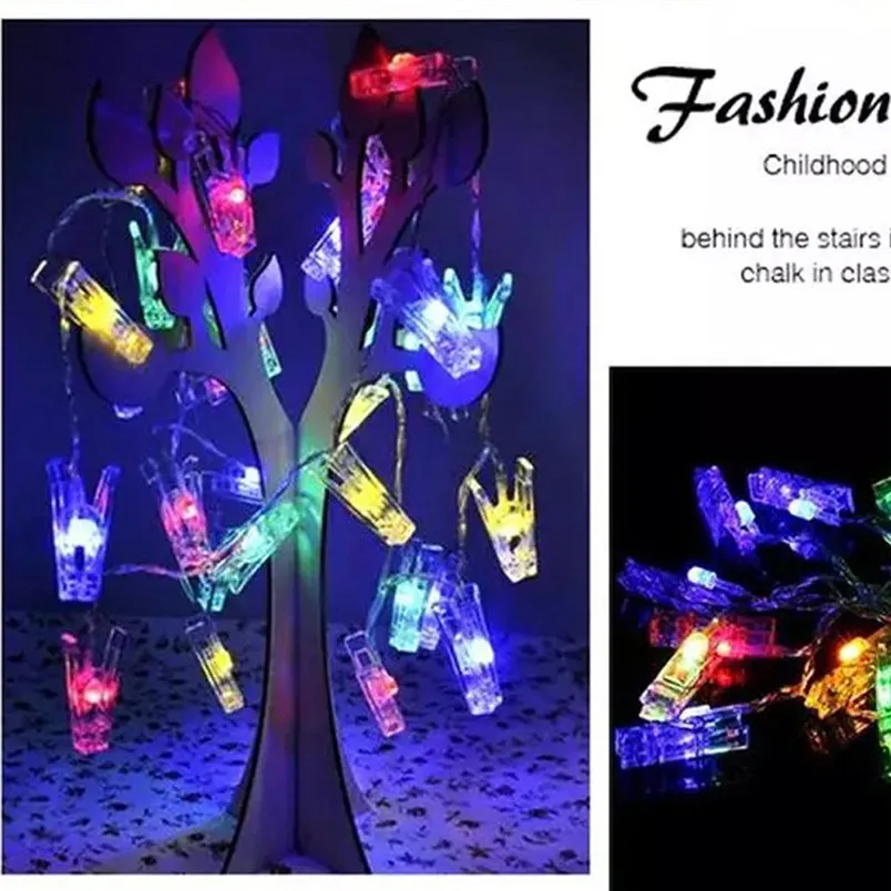 NEW 1.5M 10 LED lights decoration Hanging Card Picture Clips Photo Pegs christmas String Light Lamp Indoor home decor #3D03 | Лампы и