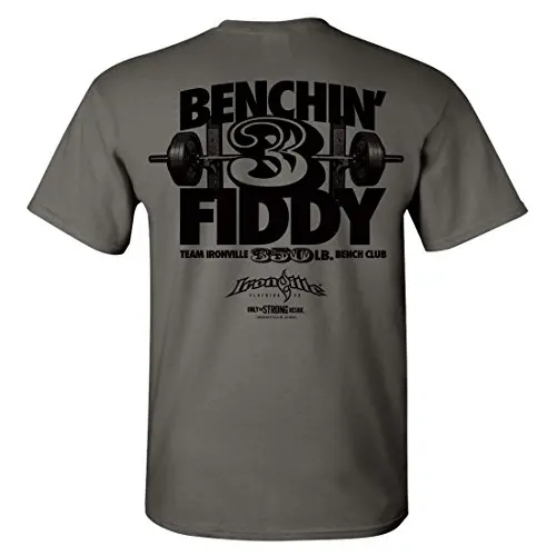 Взрослые хлопок Футболки Для Мужчин 350 Фунт Жим лежа Клуб O-образным Вырезом