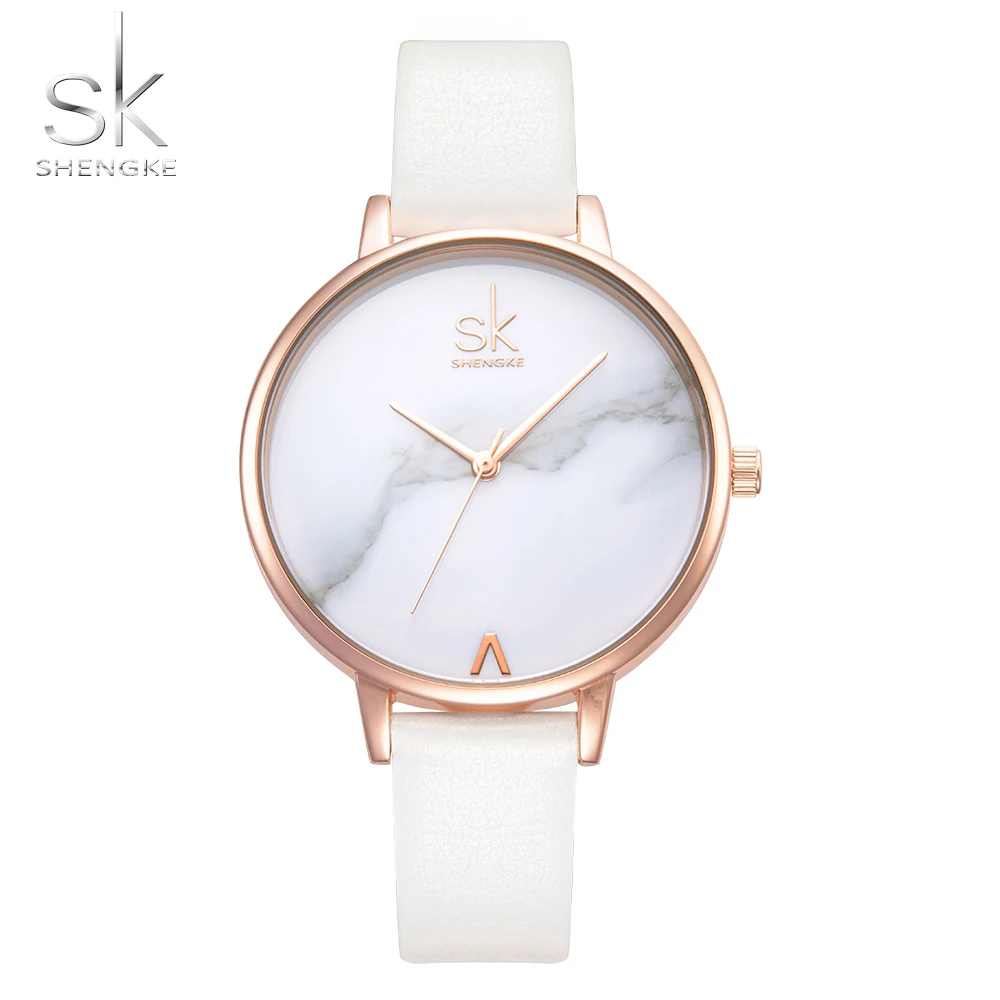 Часы Shengke женские кварцевые с кожаным ремешком 2018|watch for|watch for womenwatches women brand |
