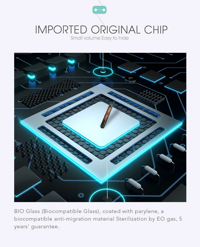 Fdx-b LF 1,25*7 мм маленький RFID шприц Pet ID транспондер чип для животных 134,2 кГц инъекционный микрочип для животных шприц для собак домашних животных