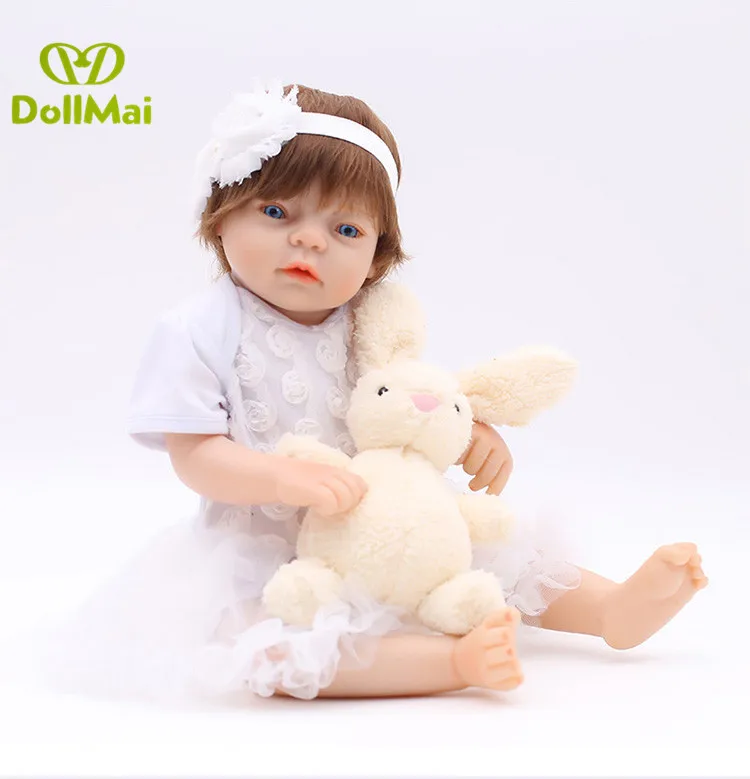 

Bebes reborn girl doll 50cm full body silicone reborn baby dolls white princess BJD real baby newborn doll can bathe gift toy
