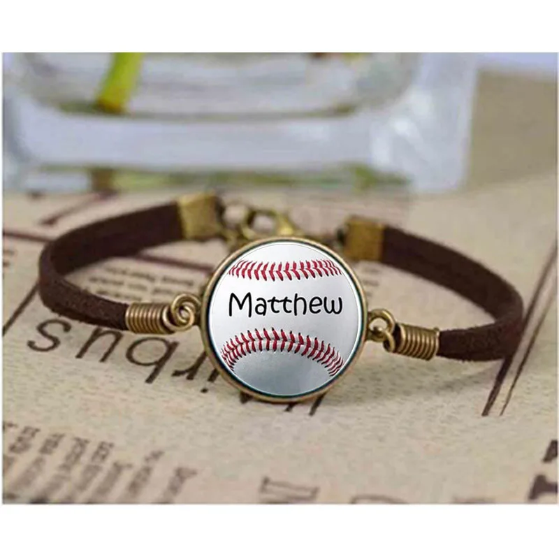 Новинка 2016 браслет для бейсбола Софтбола спортивные украшения стеклянный купол